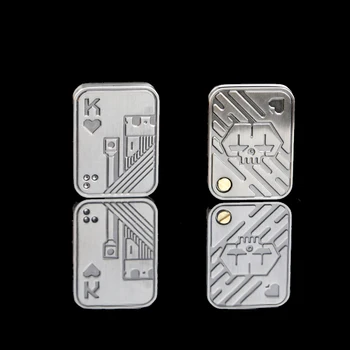 Metal Skull Push Slider Stress Relief Toy Anti Stress EDC Top Spinning Poker Toys Portable Decompress Magnetic Toys Adults Gifts 1