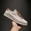 Men casual shoes leather flat fashion vent hole soft 2024 Summer 1
