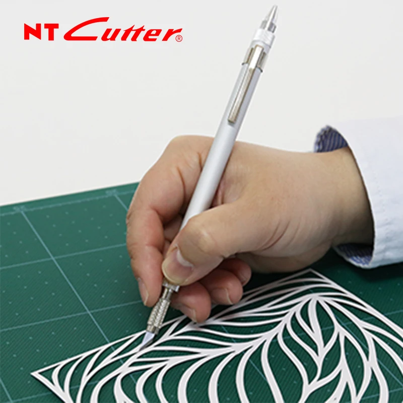 japan-nt-cutter-d-1000-all-metal-art-knife-pen-knife-craft-knife-hand-carved-design-knife-for-precision-work-with-10pcs-blades