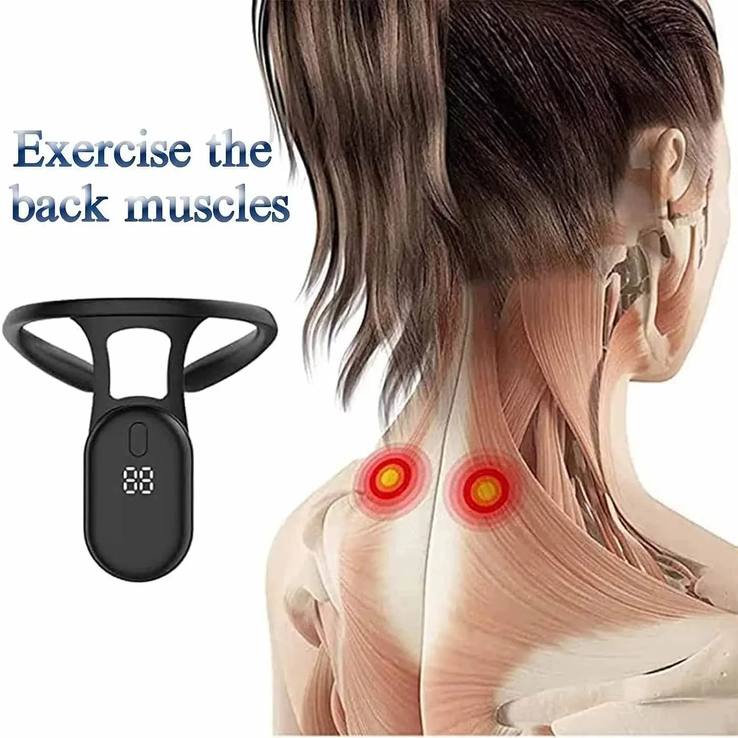 Ultrasonic Smart Posture Corrector Miicro Vibration Posture Training Reminder Sensor Back Neck Hump Corrector for Adult Kids