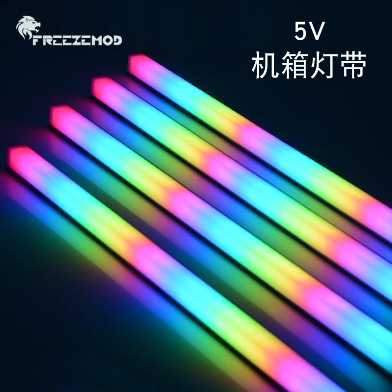 

FREEZEMOD Freezemod RGB светодиодная полоса для шкафа, мягкая светильник вая полоса 5В 3pin, игровой мод AURA, шасси, магнитная лампа 25/35/40 см, строка