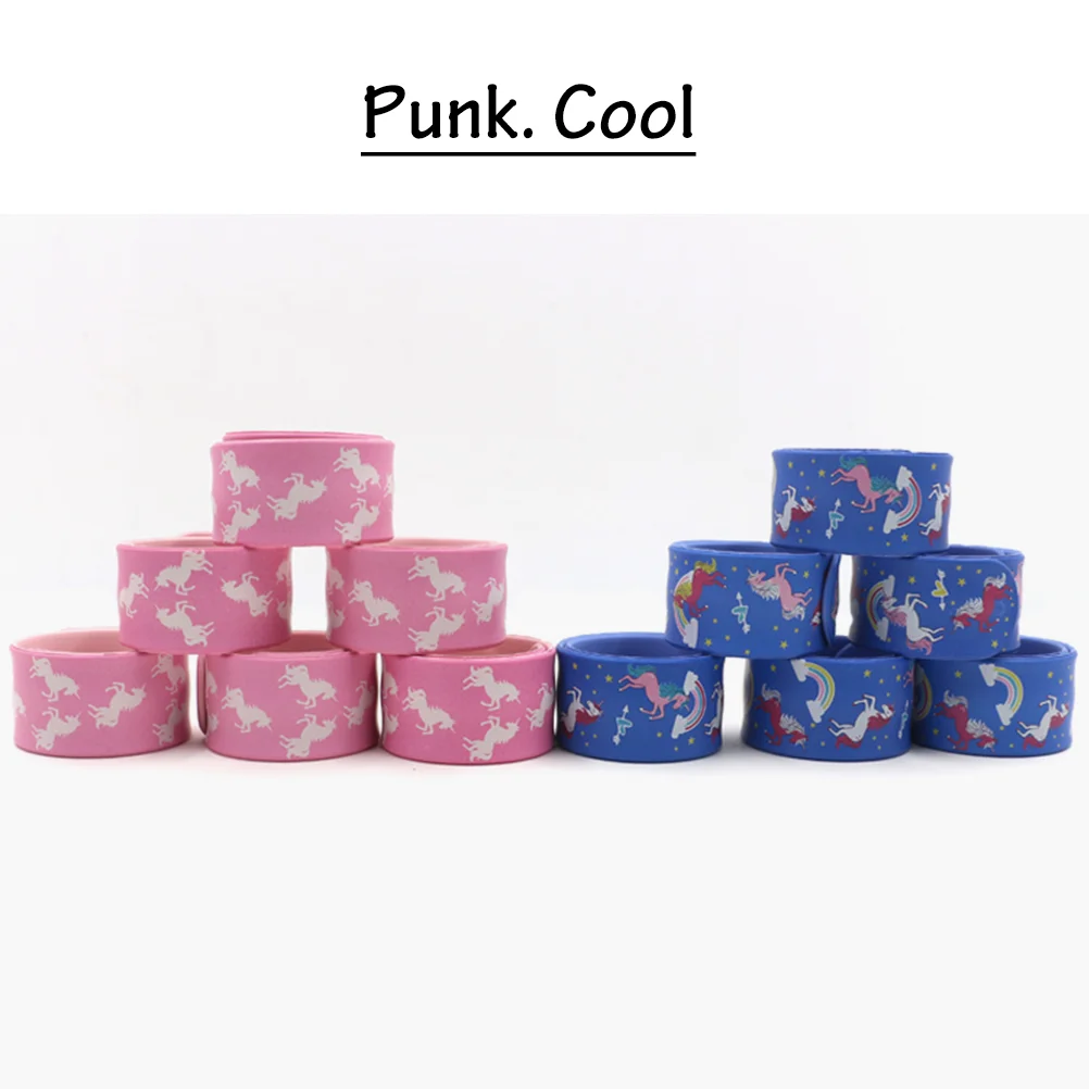 Unicorn Pattern Bracelets Silicone Lining Wristband Patting Hand Band Party Favor Gift for Children Kids