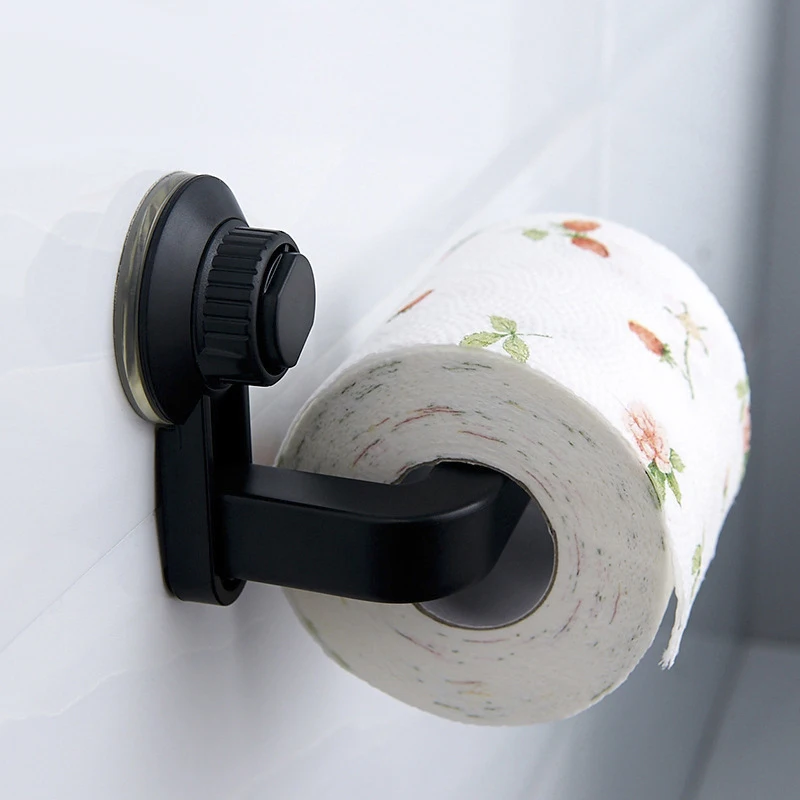 Wall-Mounted Toilet Tissue Holder With Suction Cup Kitchen Vacuum Adsorption Nail-Free Paper Towel Rack Bathroom Supplies toilet paper holder,paper towel rack
