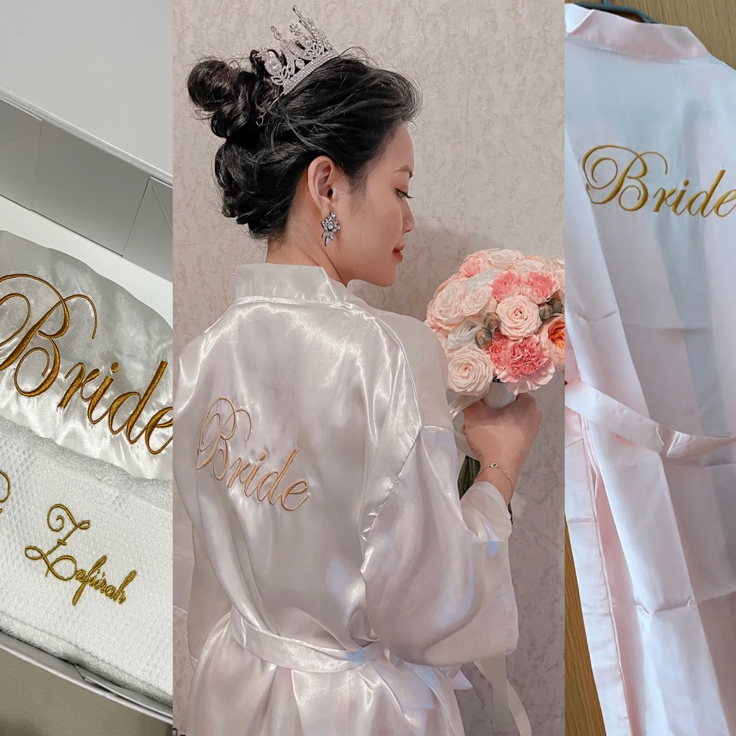 Wedding Bride Bridesmaid Robe Dressing Gown Sexy Women Bathrobe Nightgown Short Sleepwear Casual Flower Kimono Geisha M L XL women sleepwear bride robes