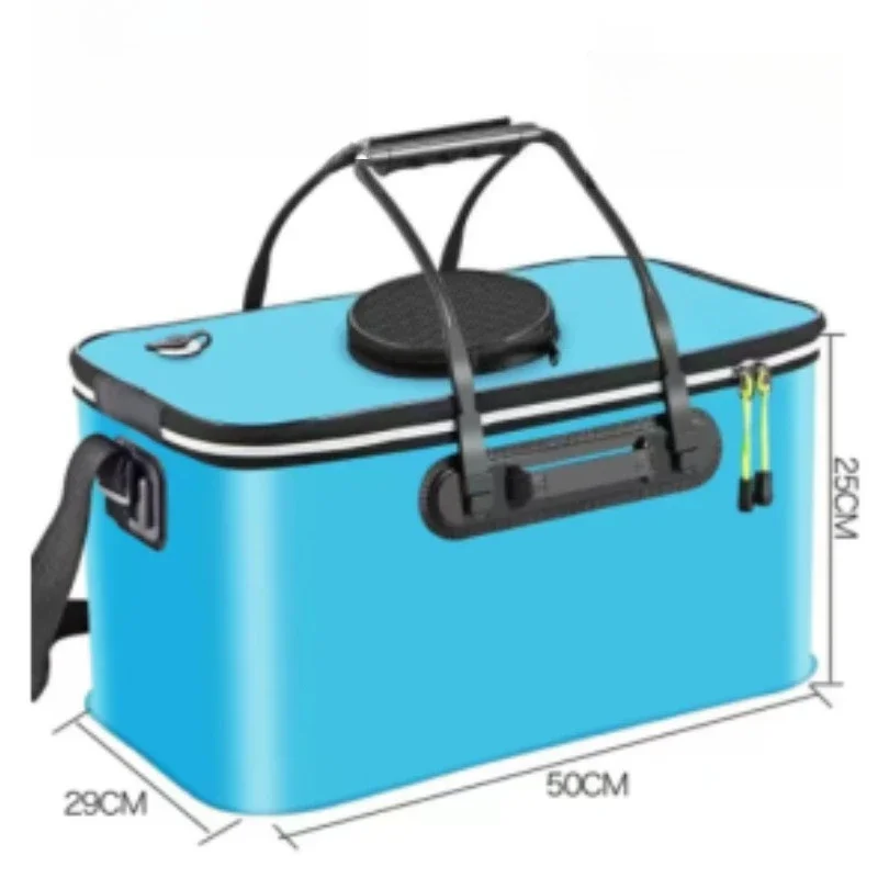 35cm Foldable Fishing Bucket EVA Handheld Fishing Bag Thicken Bag Waterproof Gear Boxes Oxygenation Large Capacity Thickened
