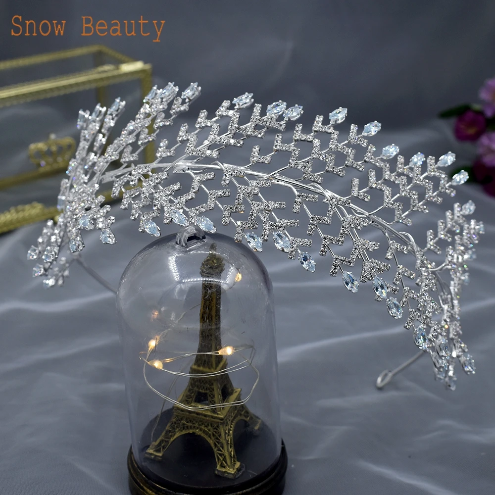 A01 Rhinestone Bridal Headpiece Pageant Headdresses Hair Jewelry Luxury Wedding Headwear Crystal Bridesmaid Girl Hair Ornament