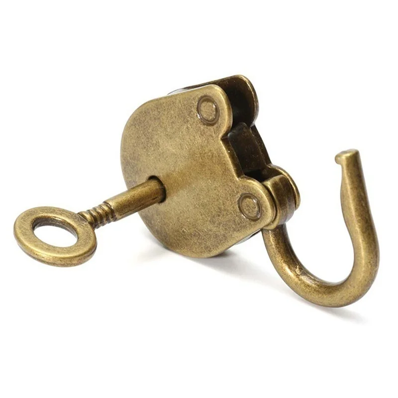 Vintage Mini Alloy Teddy Bear Antique Padlock Notebook Key Lock with High-end Wine Box Key Lock Exquisite Antique Ornament
