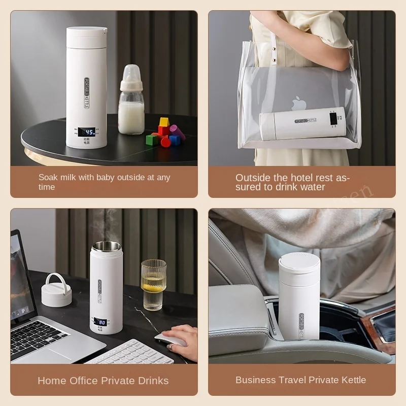 500ML Travel Electric T Kettle Fast Boiling Water Portable baby Milk Warmer Kettle 304 Stainless Steel Thermo Kettles 3