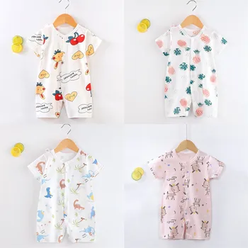 0-24month Baby Clothes Summer Toddler Jumpsuit Printed Fashion Cute Infantil Costume Cotton Short Sleeve Climbing Clothes Onesie