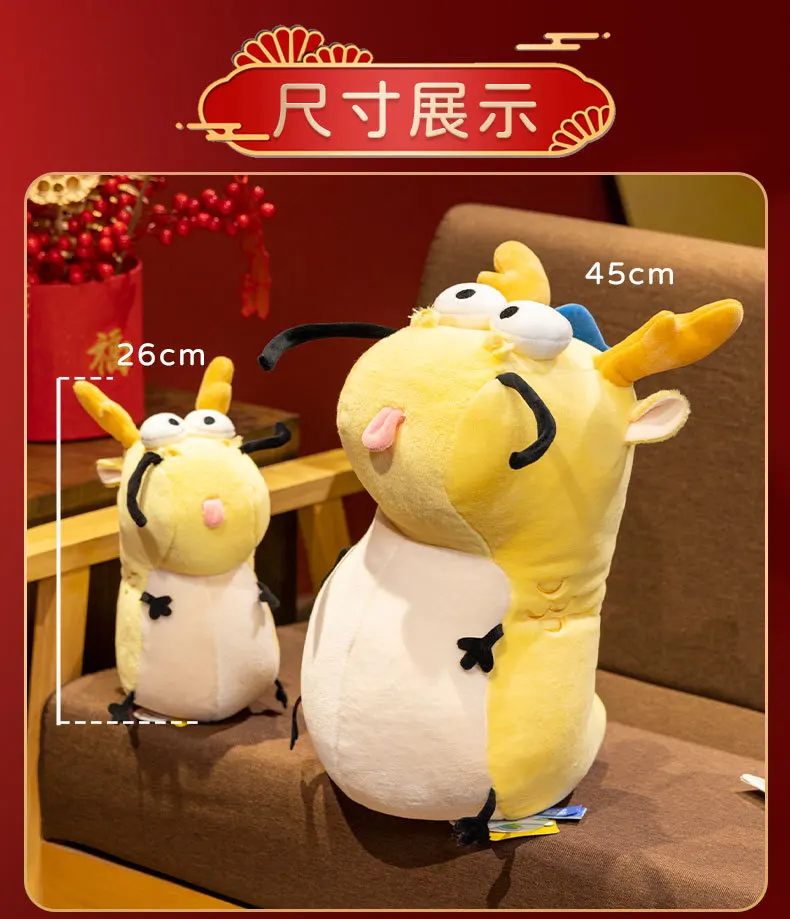 Soft Long Daddy Loong Plush Toys Fluffy Dragon Doll Soft Stuffed Animal Toy Pause Office Nap Sleep Pillow Home Cushion