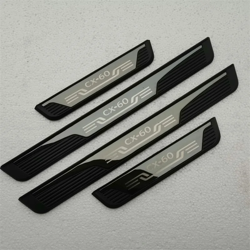 Car Door Sill Scuff Plate For Mazda CX-60 CX60 Stainless Steel Car Styling Accessory