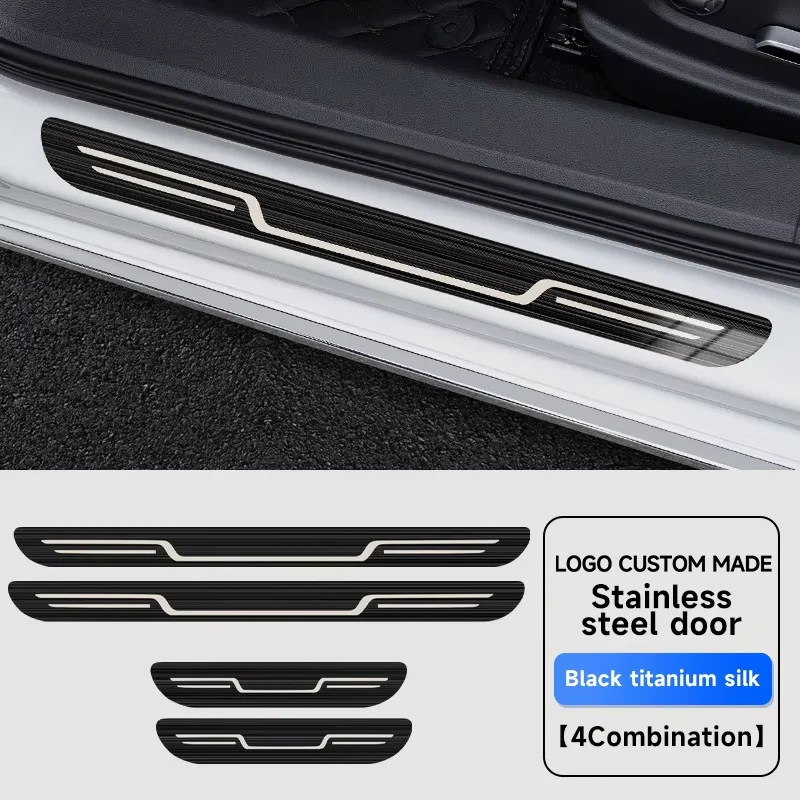 Premium Stainless Steel Car Door Sill Protector Cover - Stylish & Durable Exterior Accessory