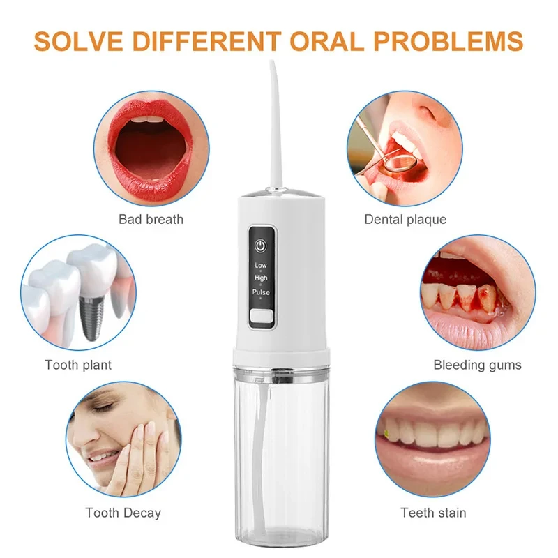 Xiaomi mijia Oral Irrigator Portable Dental Water Jet USB Rechargeable Water Flosser 230ML Water Tank Waterproof Teeth Cleaner 4