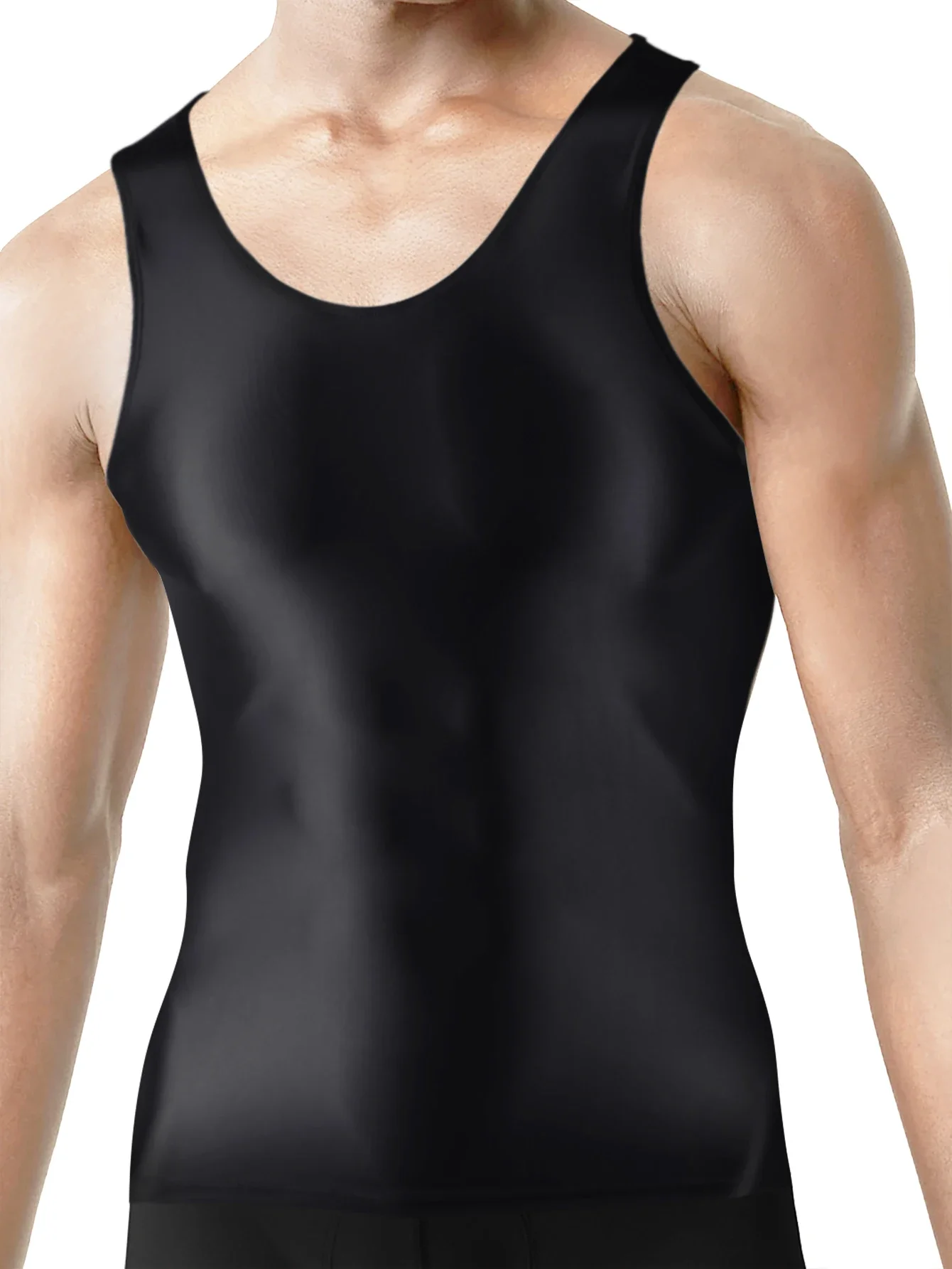 Men Weight Training Tracksuits Stretch Tight Vest Fitness Tops Swimsuit