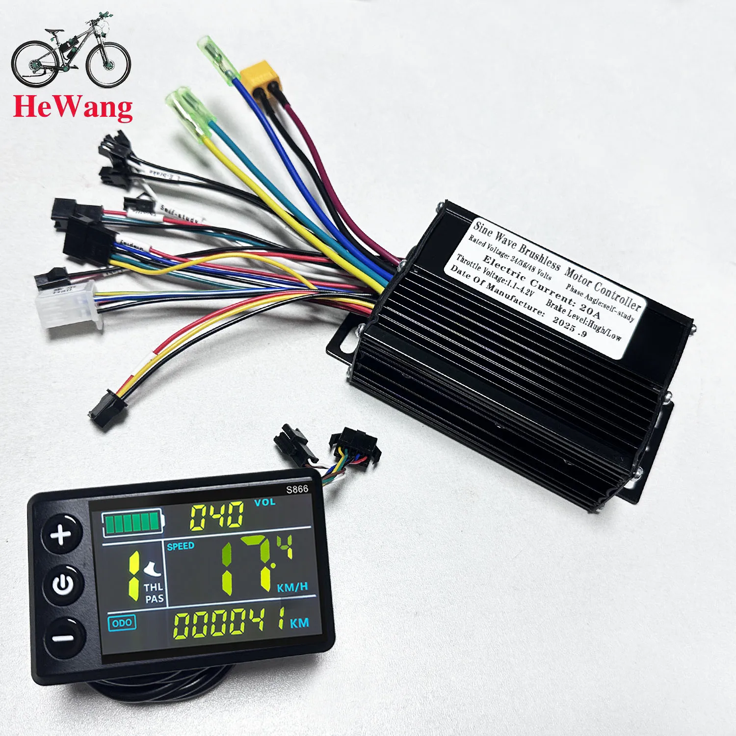24V 36V 48V 350W 500W 20A 3mode Sine Wave Brushless Motor Controller with S866 L