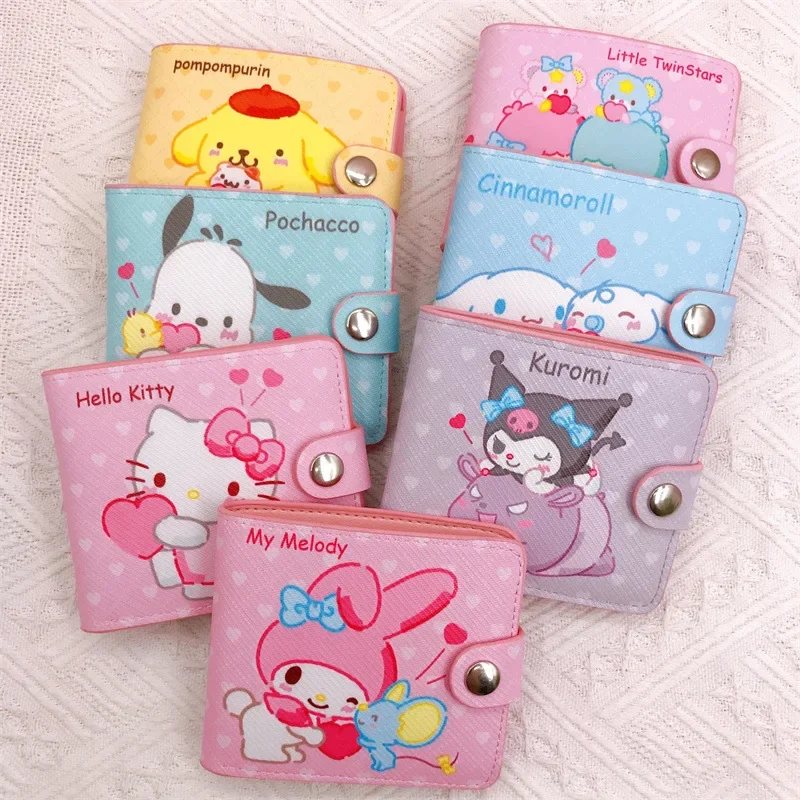 Coin purse coin wallet Kawaii Children's Cartoon Kuromi Coin Wallet Cute HelloKitty Cinnamoroll MyMelody Girl Zero Wallet Birthday Party Gifts