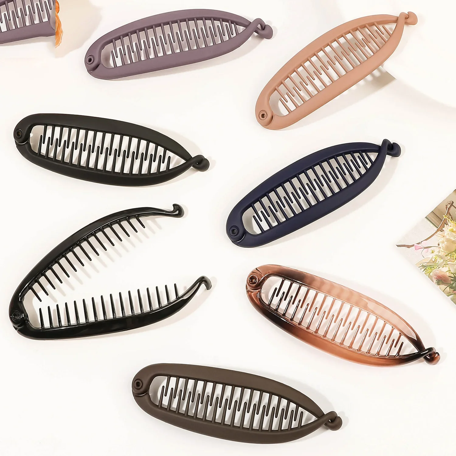 Matte Fish Shaped Hairpin Ponytail Banana Hair Clip Headband Women Hair Accessories