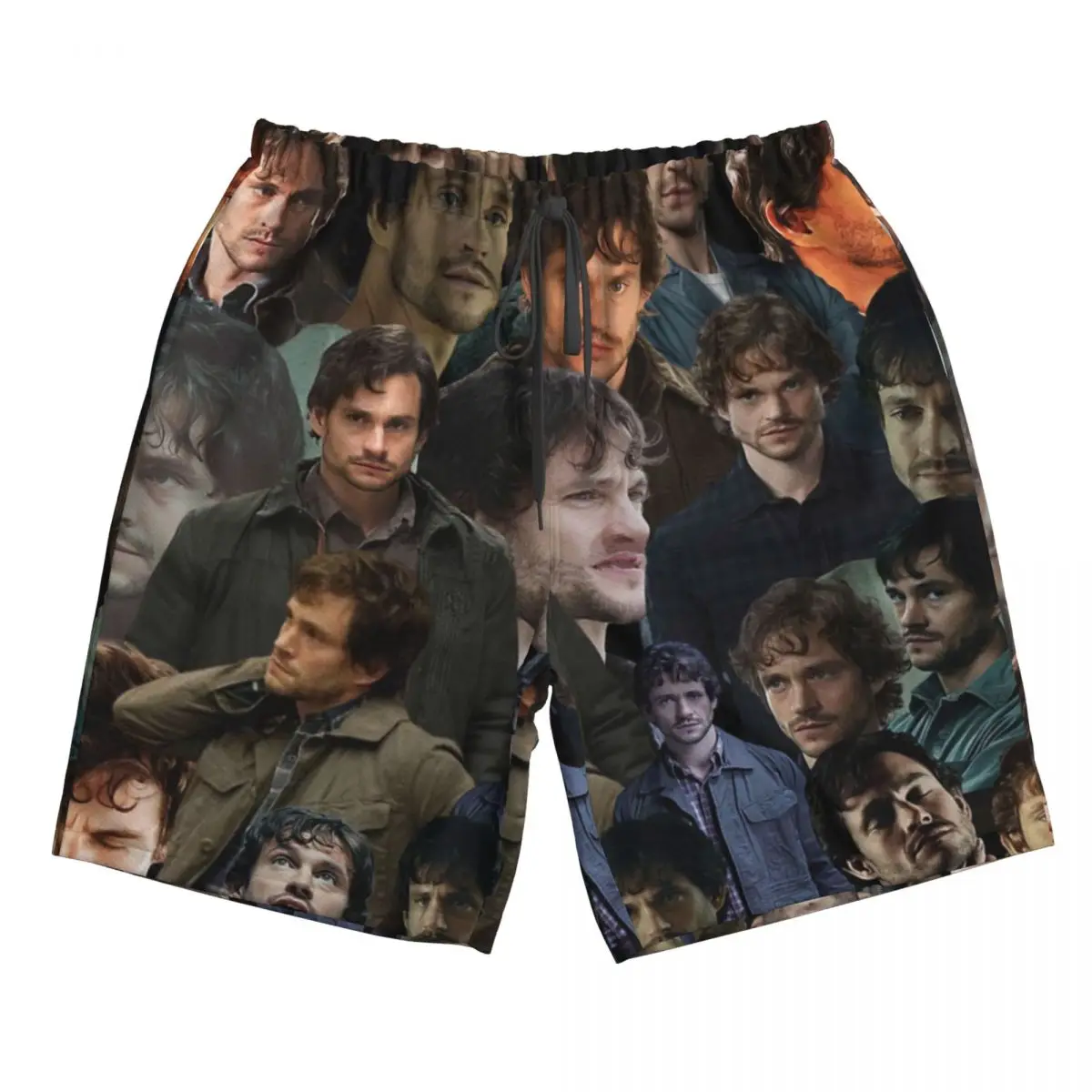 Will Graham Photo Collage Men's Beach Shorts Fitness Quick-drying Swimsuit Funny Street Fun 3D Shorts 5