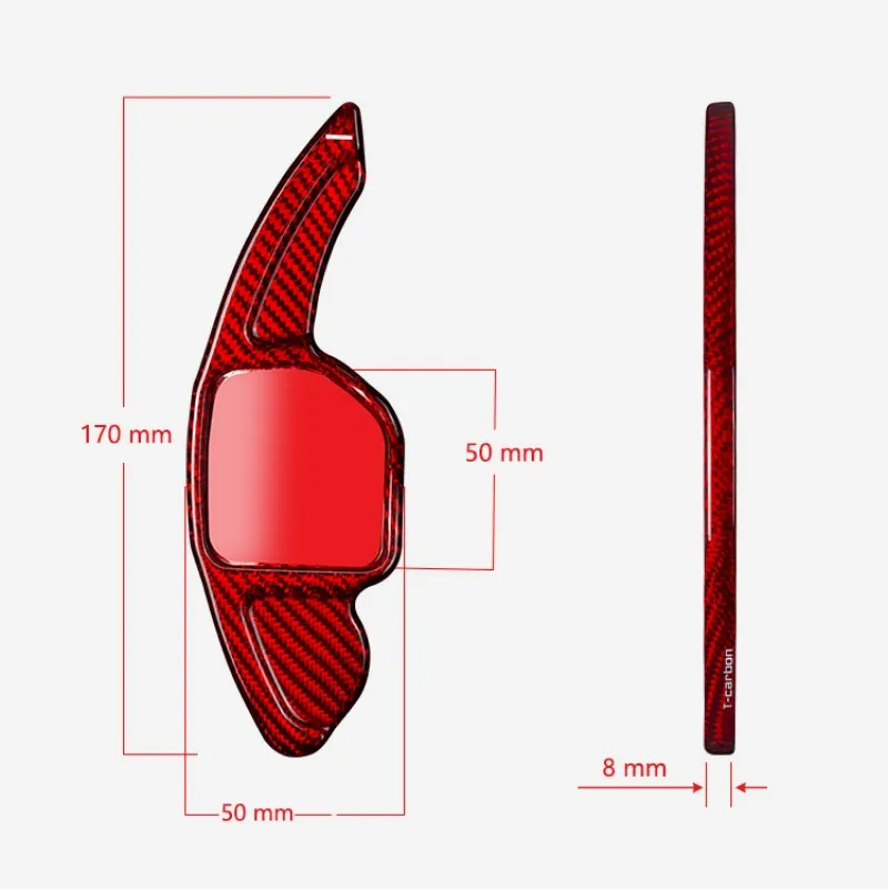 T-carbon Real Carbon Fiber Steering Wheel Paddle Shift Extension Shifters For Audi A5 A6 A8 S8 S5 S6 Q5 RS6 Q7