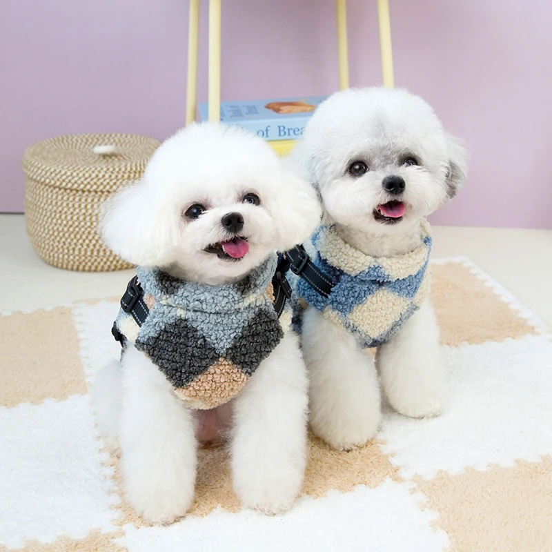 thumbnail image 5 of Chaqueta de invierno para perros con arnés reflectante, ropa cálida para perros pequeños y medianos, abrigo para mascotas, cachorro, chihuahua, bulldog francés, 5 of 5