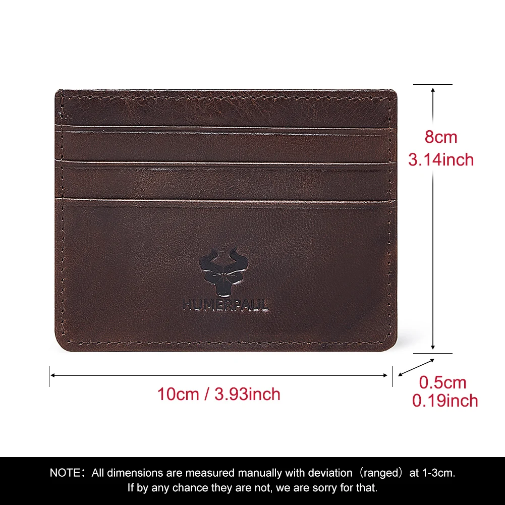 Wallet card holder HUMEPRAUL 100% genuine leather card holder wallet slim high-capacity card case RFID casual exquisite cards storage money bag