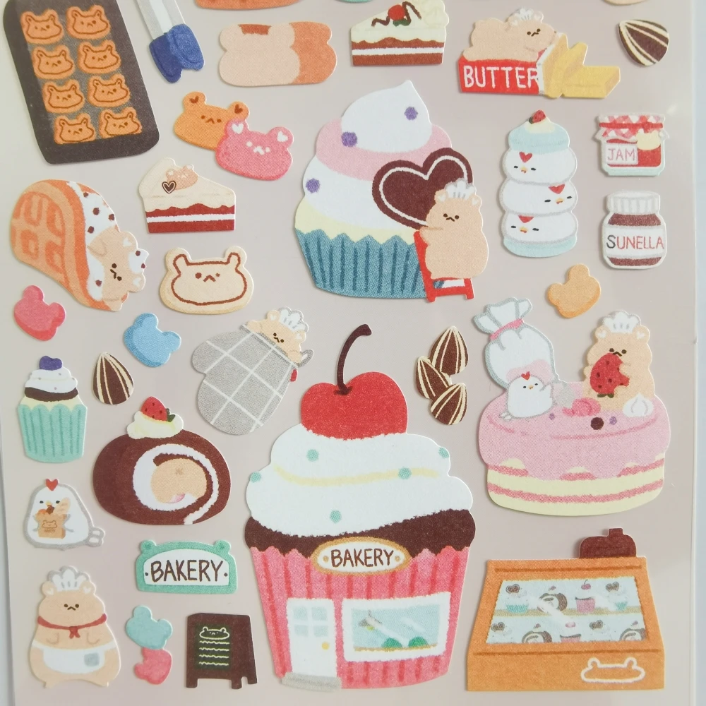 BONITO Cake Desserts Cute Hamster Bakery Stickers Scrapbooking Diy Journal Diary Stationery Sticker School Supplies Gift