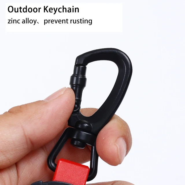 CRAZY SHARK Retractable Keychain For Men Heavy Duty Carabiner