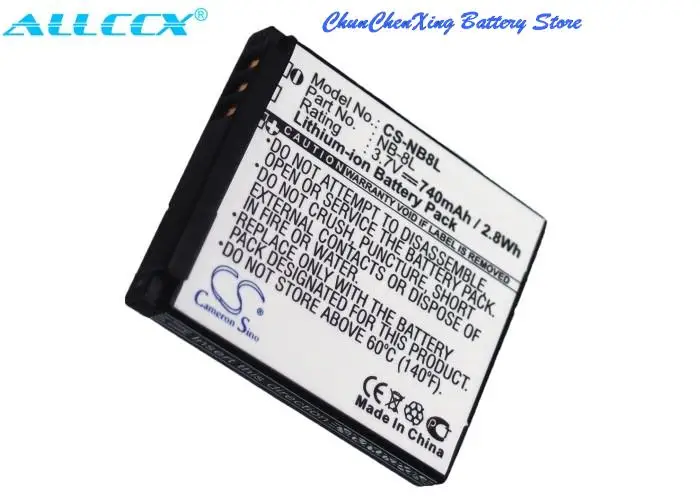 Cameron Sino 740Mah Batteria Nb-8L Per Canon Powershot A2200, Powershot A3000, Powershot A3000 Is, Powershot A3100, A3100 Is