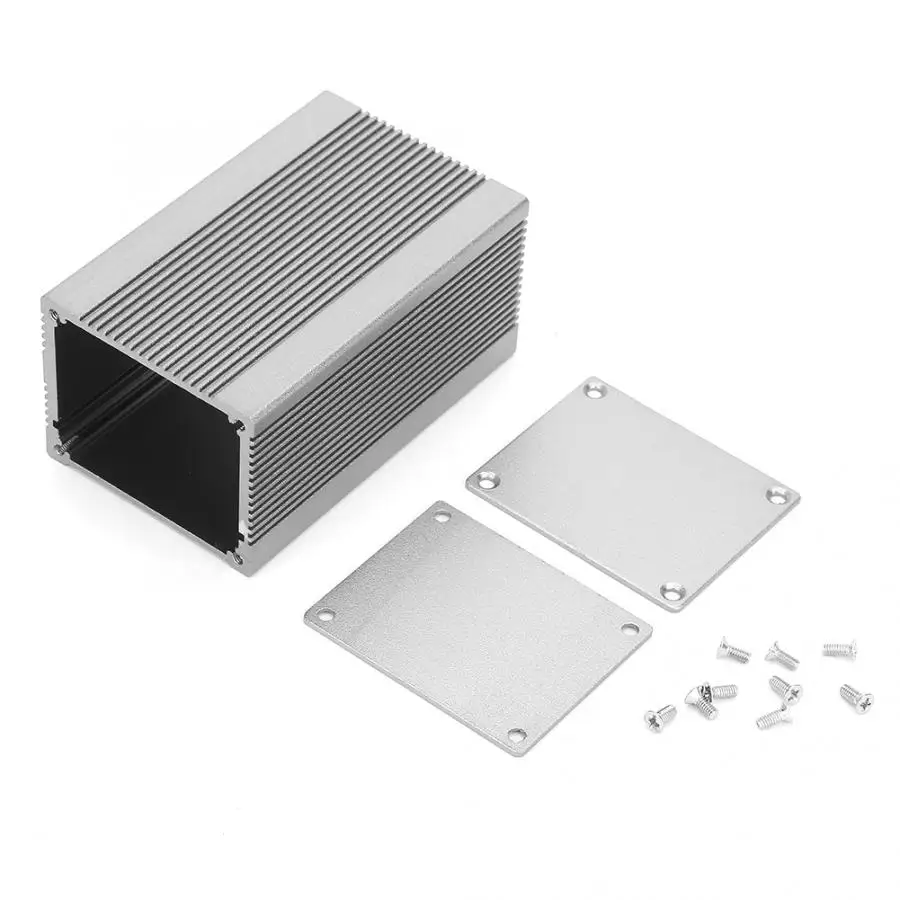 2-Type Aluminum PCB Instrument Enclosure Case Electronic Project Box DIY Sliver 