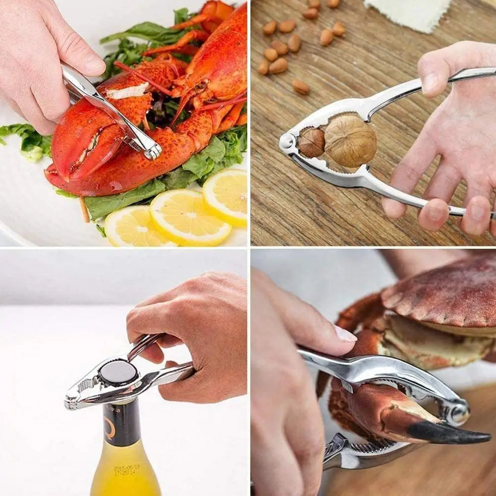 Crab Eating Tools 3pcs Zinc Alloy Nut Pliers Multifunctional Walnut Crab Clamp Cooking Tweezers Crazy For Kitchen Y2R1