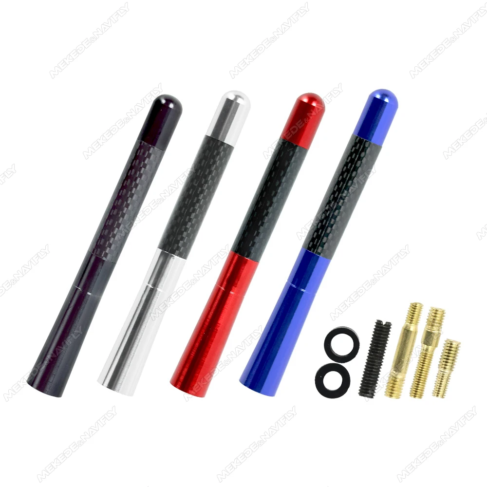 Antenna radio corta per auto MINI fibra nera tetto auto forte antenna radio aerea FM/AM ricevente in metallo accessori universali per auto - immagine 4