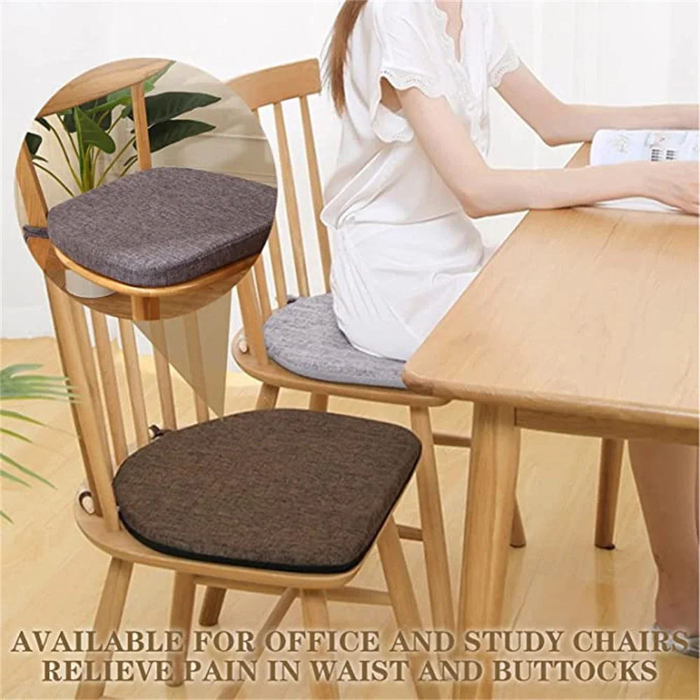 2Pcs/Pack Chair Seat Cushion Pads 15.7'' Nonslip Soft Thick Square