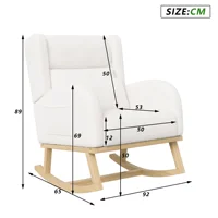 Anajqaqia Teddy Плюшевое кресло-качалка с поясом, белое — изображение 6