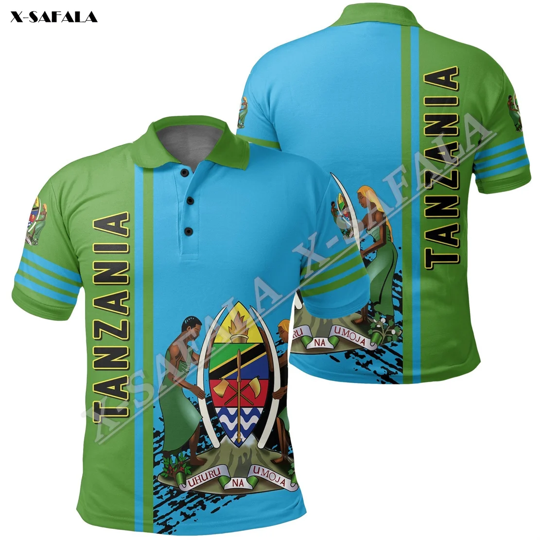 

Рубашка-поло мужская с 3D-принтом и флагами Танзании