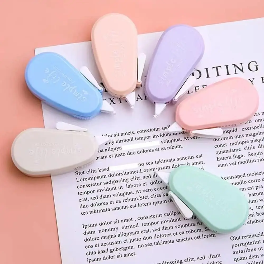 귀여운 마카롱 컬러 교정 테이프, 즉석 교정, 화이트 아웃 교정 테이프, 학교, 사무실, 공예 용품, 6 개/세트