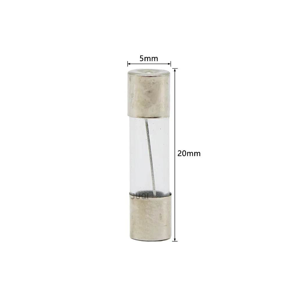 Glass Tube Fuse Kit Fast Acting Fuse 100pcs 5x20mm 250V 0.2A-30A