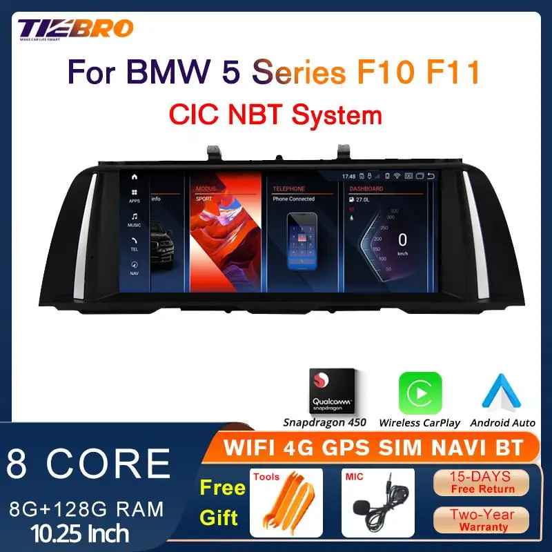 

Автомобильный мультимедийный плеер COEEYES10.25 ''для BMW 5 серии F10 F11 2010-2016 CIC NBT система Радио Carplay Автомобильный мультимедийный плеер GPS головное устройство Android 12