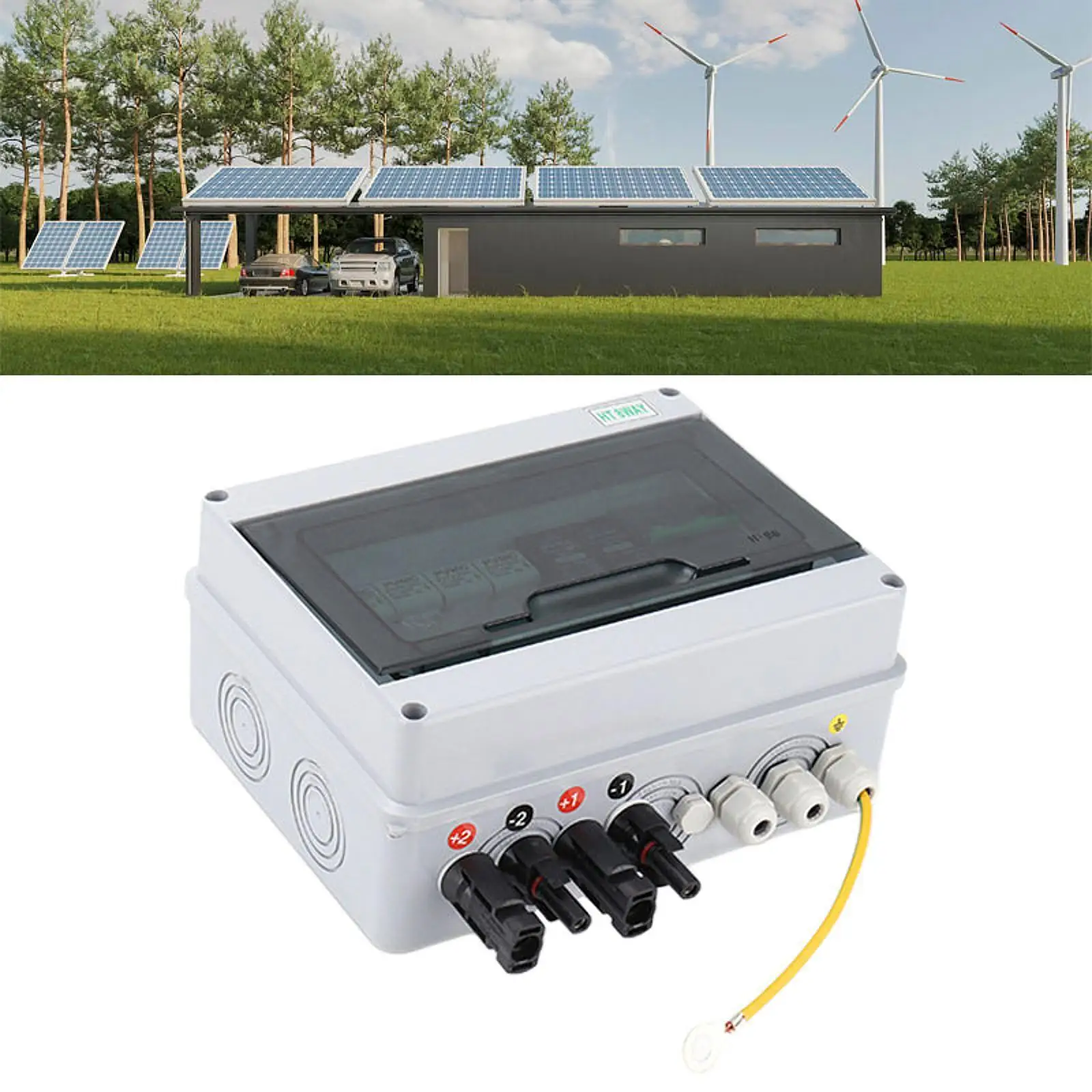 Solar Pv Combiner Box Sealed Dustproof DC 600V Fuse Mcb SPD for Car Industry