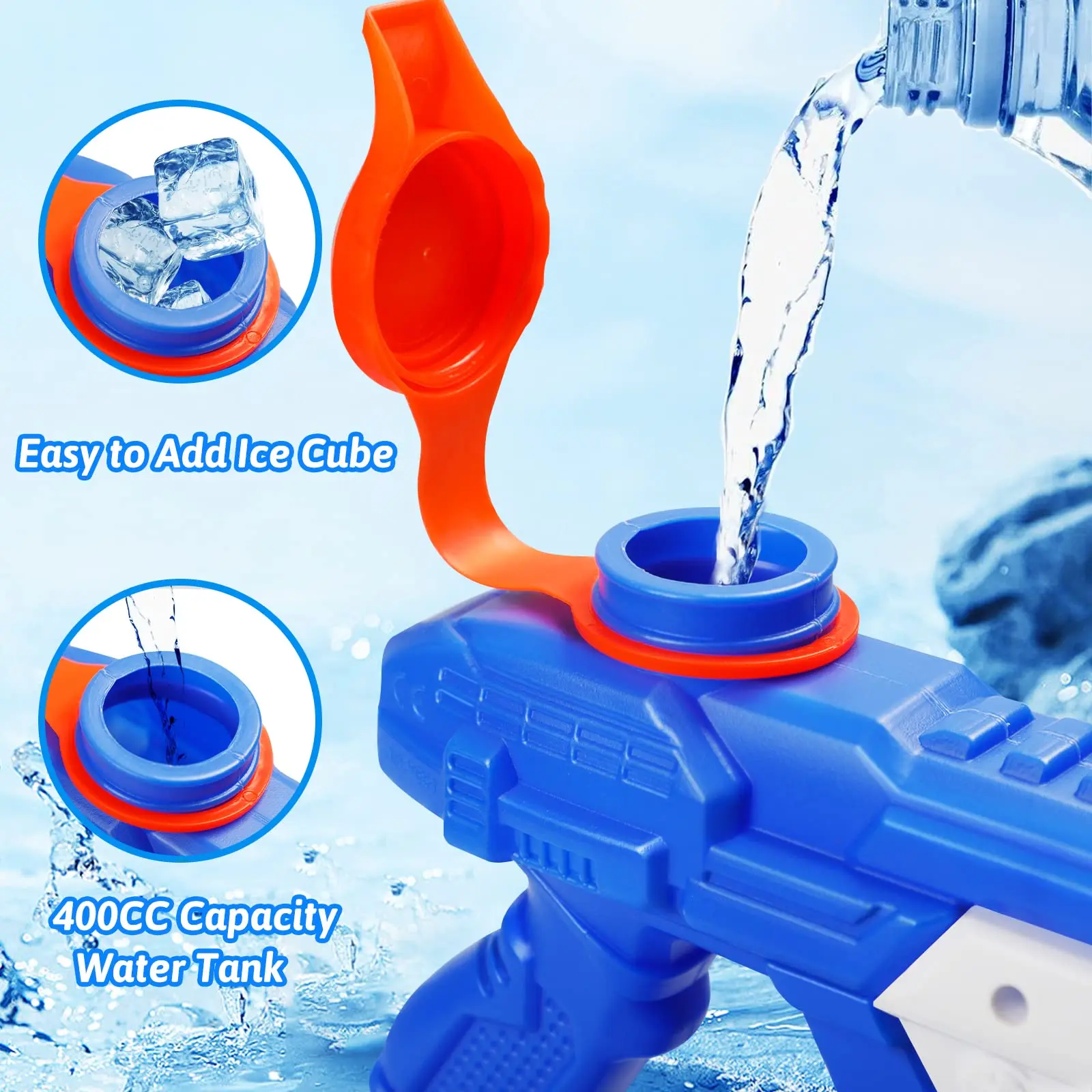 600cc High Capacity Water Gun for Kids Adults Long Range Watergun Summer Water Blaster Toy Super Soaker for Swimming Pool Beach 4