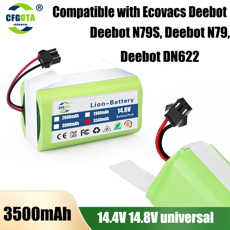 2024 Nuova Batteria Agli Ioni Di Litio 14.4V 3500Mah Per Conga 990 1090 Tevor X500 Ecovacs Deebot N79 N79S Dn622 Eufy Robovac11 11S Robovac 30