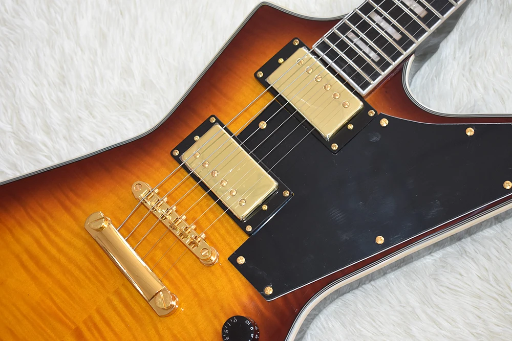 6-string electric guitar single-wrapped body with tiger pattern color matching neck can be customized Electric Guitar Electric Guitar Kit