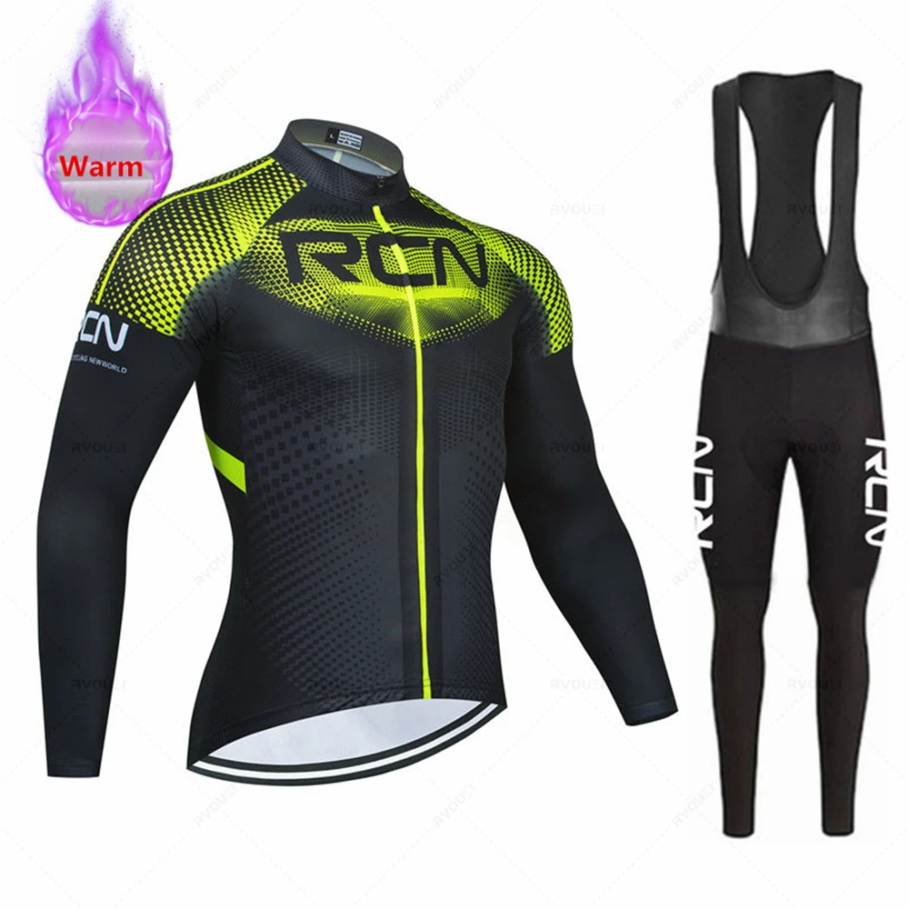 RVOUEI Thermal Fleece Cycling Jersey Set Team Winter, Racing Bike Suit, Mountain Bicycle Clothing, Ropa Maillot Ciclismo Hombre - Image 6