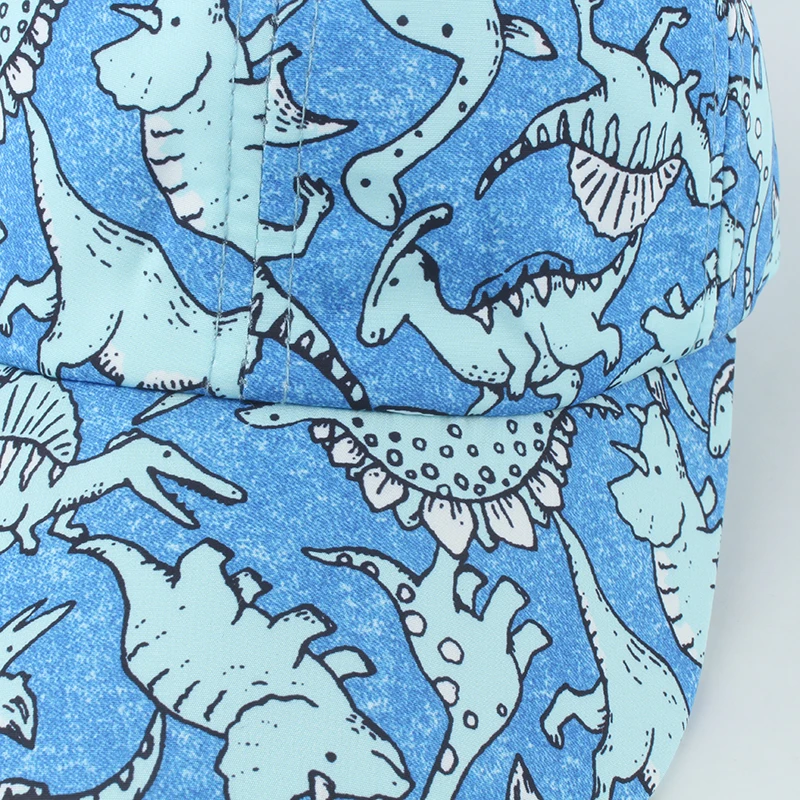 Summer Quick-drying Sun Hats For Kids Cartoon Dinosaur Print Baby Baseball Cap Children Outdoor UV Protection Beach Hat 4