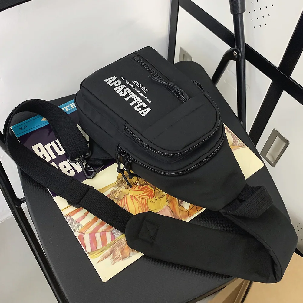 Ladies Handbags with Pendant Female Sling Waist Pack Fashion Casual Adjustable Strap Portable Contrast Color for Outdoor Sports