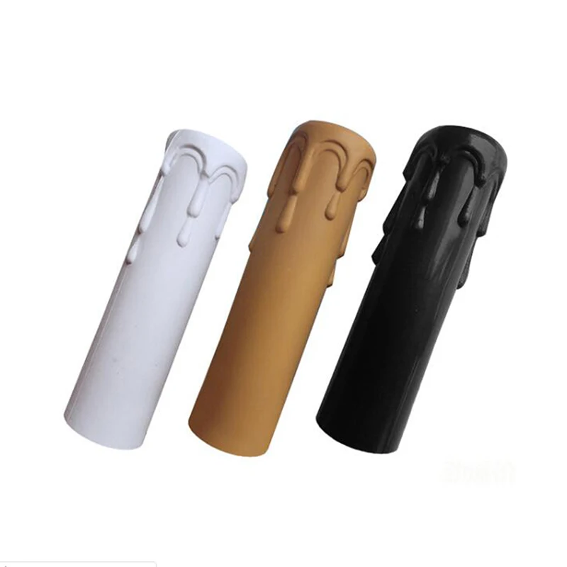 10Pcs Candle Lamp Holder Tube PVC Plastic Teardrop Candle Lamp Base Sleeve Bulb Base Cover