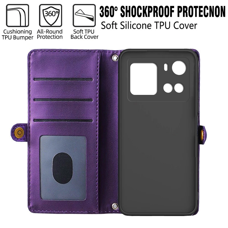 Leather Wallet Flip Phone Case - Elegant Book Style Holster Cover