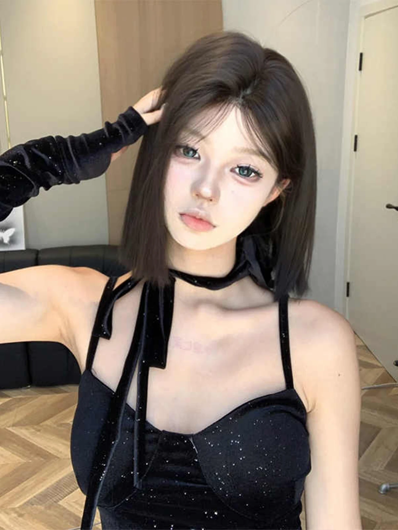 Synthetic Brown Black Heat Resistant Daily Use Women Wig