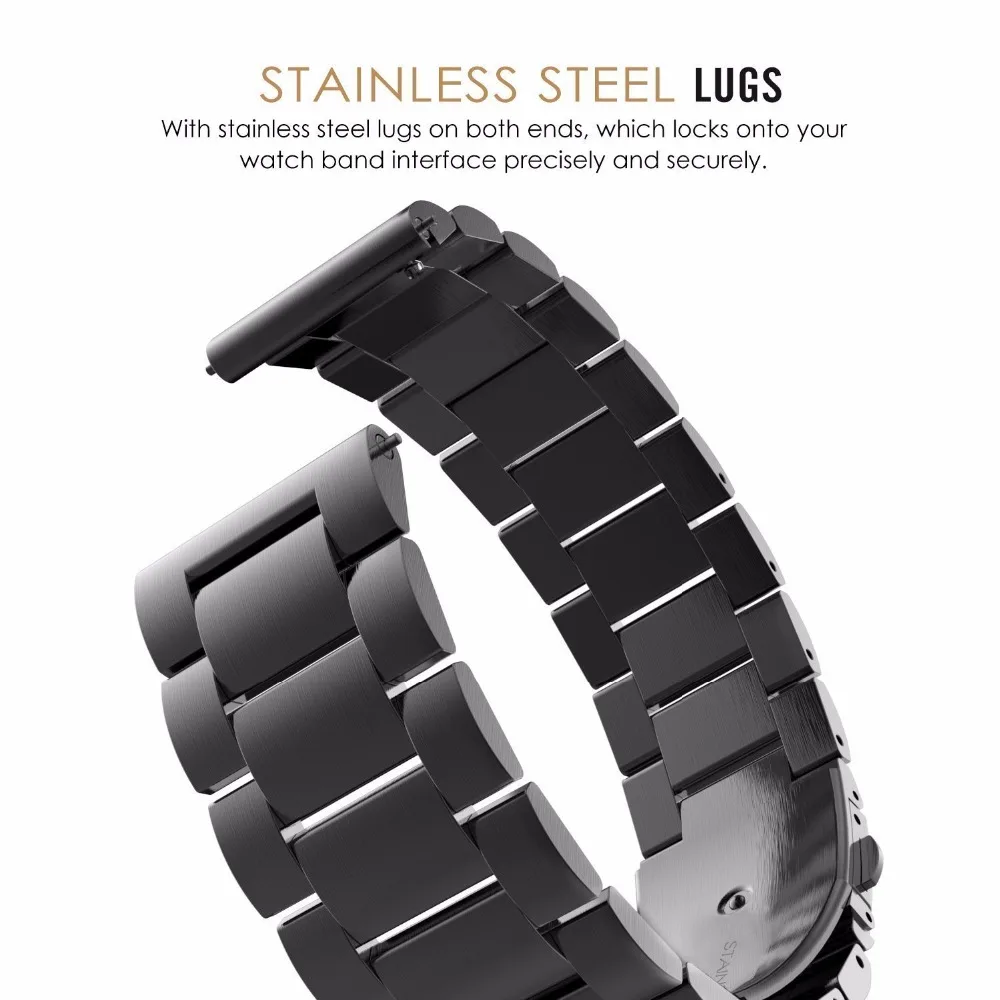 Steel Strap - Stainless Steel Watchband Bracelet in Metal Finish