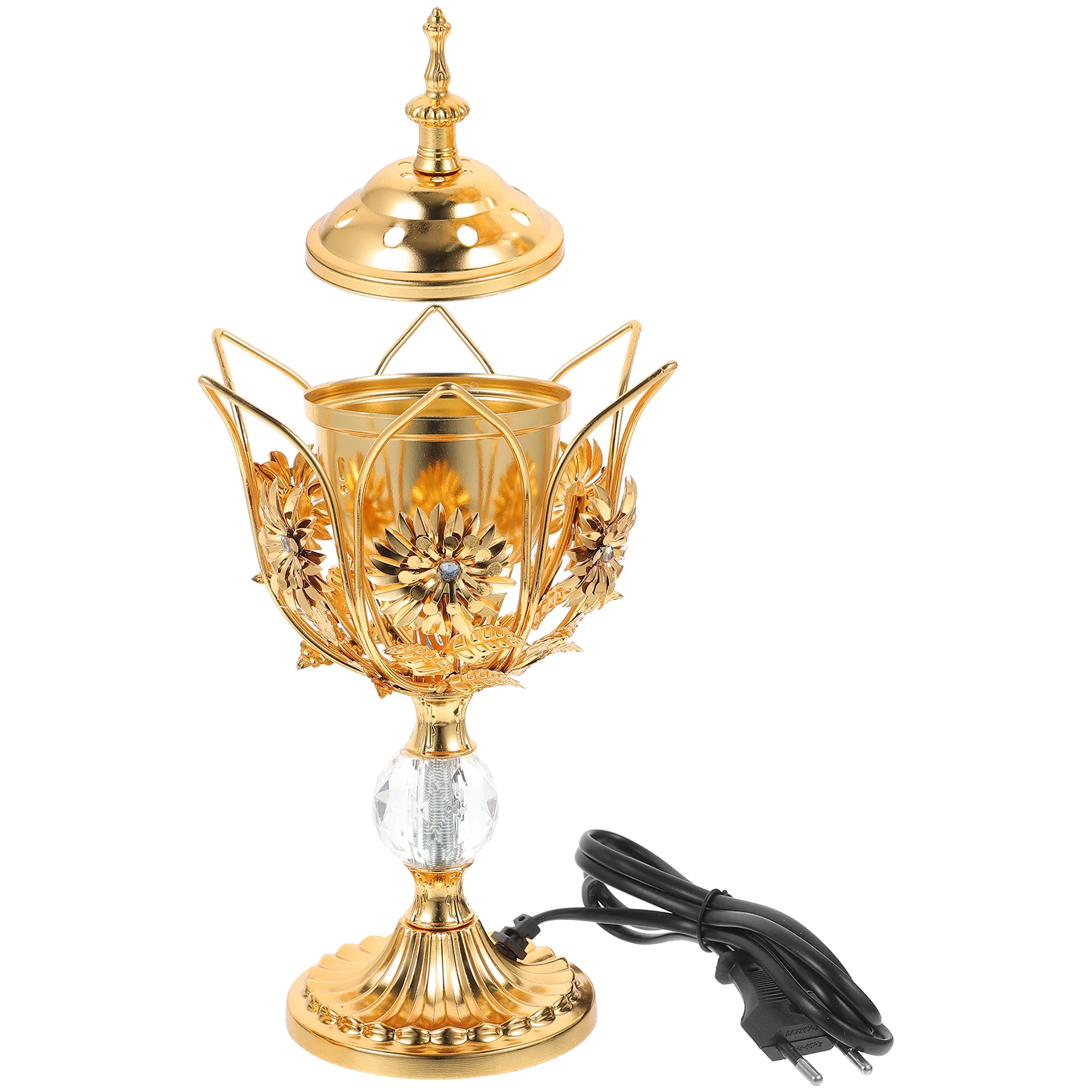 

Electric Incense Burner Middle Eastern Style Tabletop Electric Censer Metal Incense Burner (EU Plug)