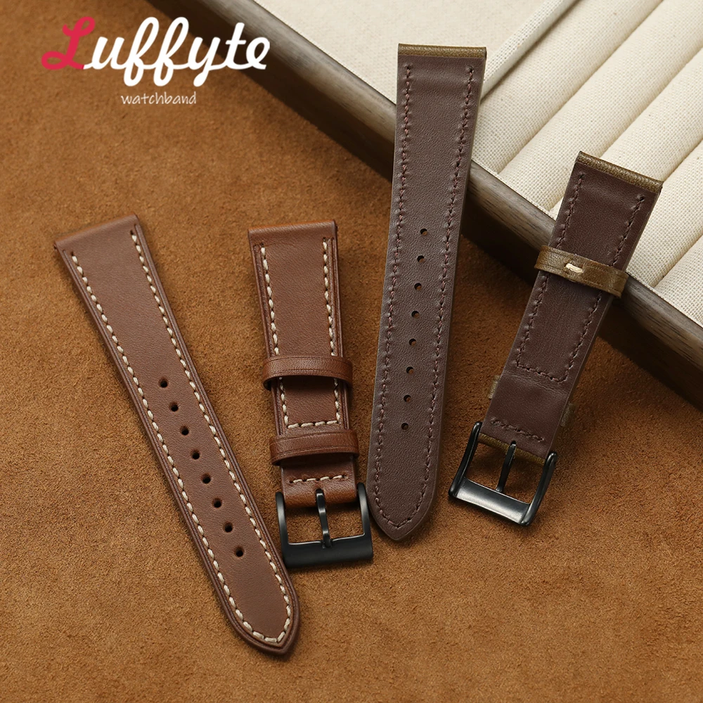 Premium Genuine Leather Watch Band - Comfortable and Durable Wrist Strap for Men's Watches